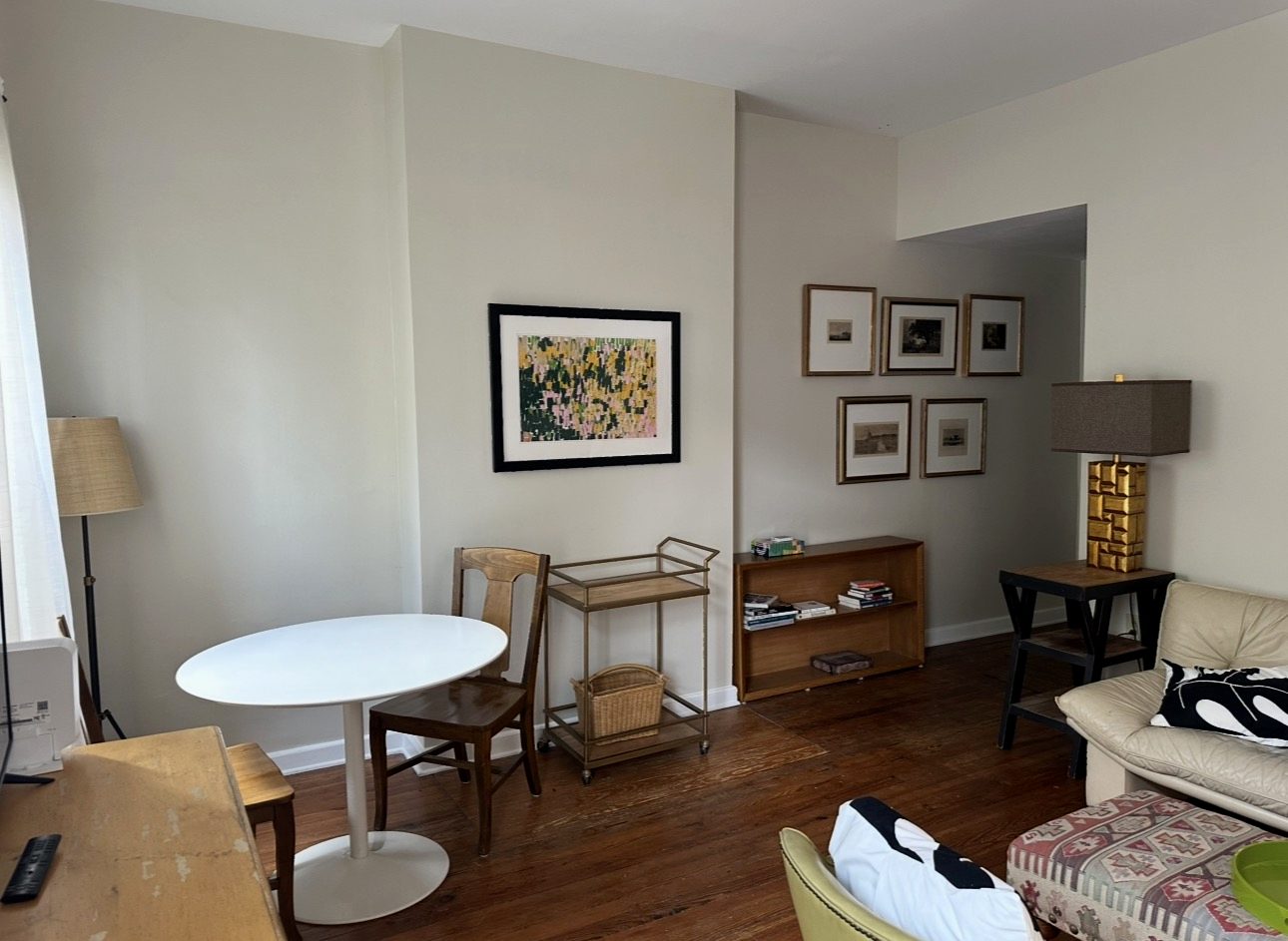 Dining area with hardwood floors
